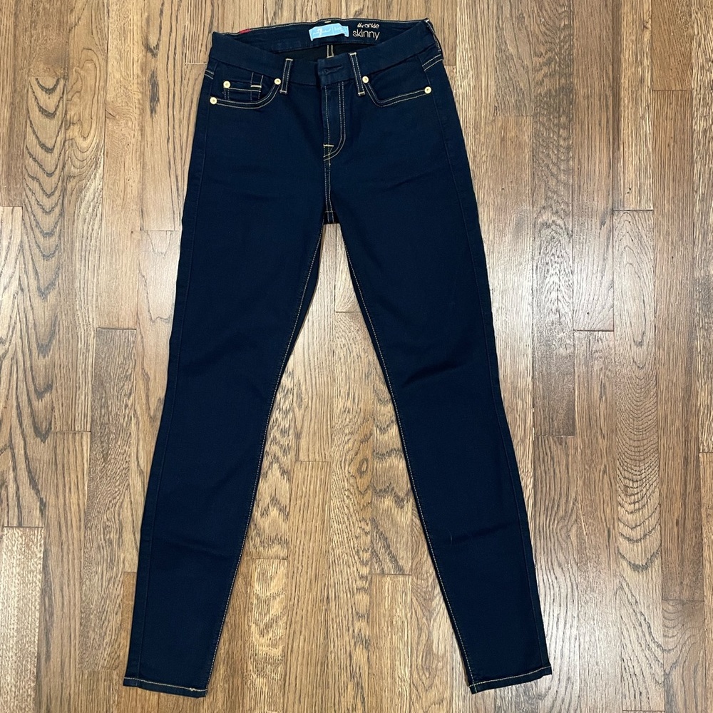 7 For All Mankind B(air) Denim Skinny Jeans Dark Rinse 26 NWT
